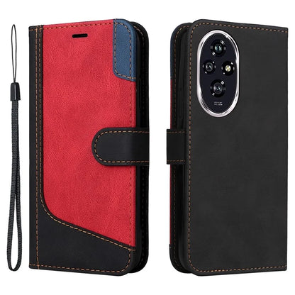 For Honor 200 5G Wallet Case 3-Color Splicing Leather Phone Cover