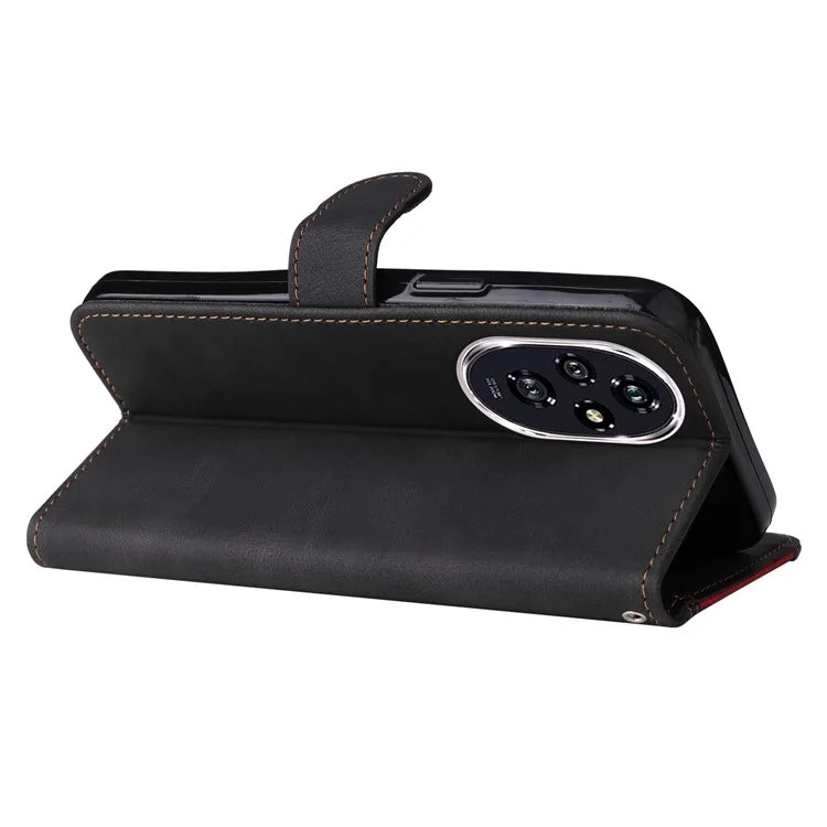 For Honor 200 5G Wallet Case 3-Color Splicing Leather Phone Cover