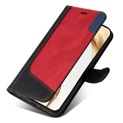 For Honor 200 5G Wallet Case 3-Color Splicing Leather Phone Cover