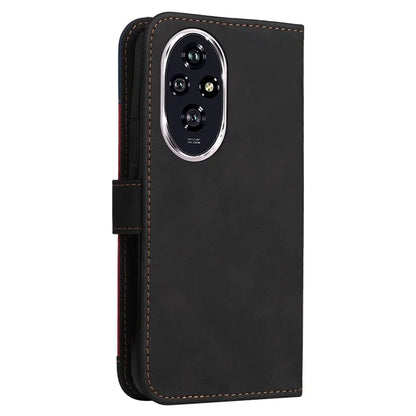 For Honor 200 5G Wallet Case 3-Color Splicing Leather Phone Cover