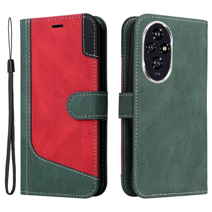 For Honor 200 5G Wallet Case 3-Color Splicing Leather Phone Cover