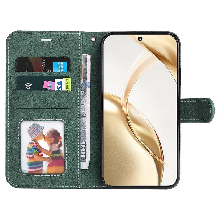 For Honor 200 5G Wallet Case 3-Color Splicing Leather Phone Cover