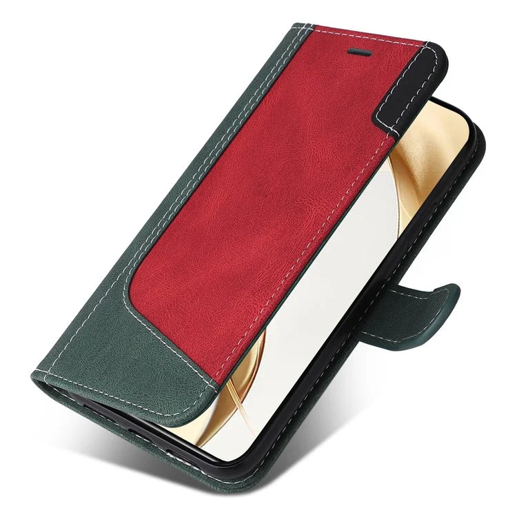For Honor 200 5G Wallet Case 3-Color Splicing Leather Phone Cover