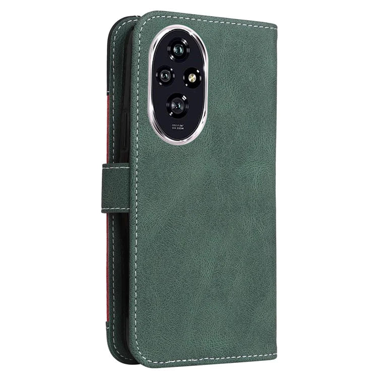 For Honor 200 5G Wallet Case 3-Color Splicing Leather Phone Cover