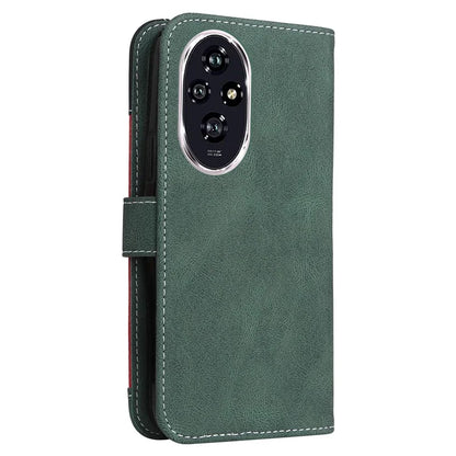 For Honor 200 5G Wallet Case 3-Color Splicing Leather Phone Cover