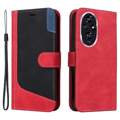 For Honor 200 5G Wallet Case 3-Color Splicing Leather Phone Cover