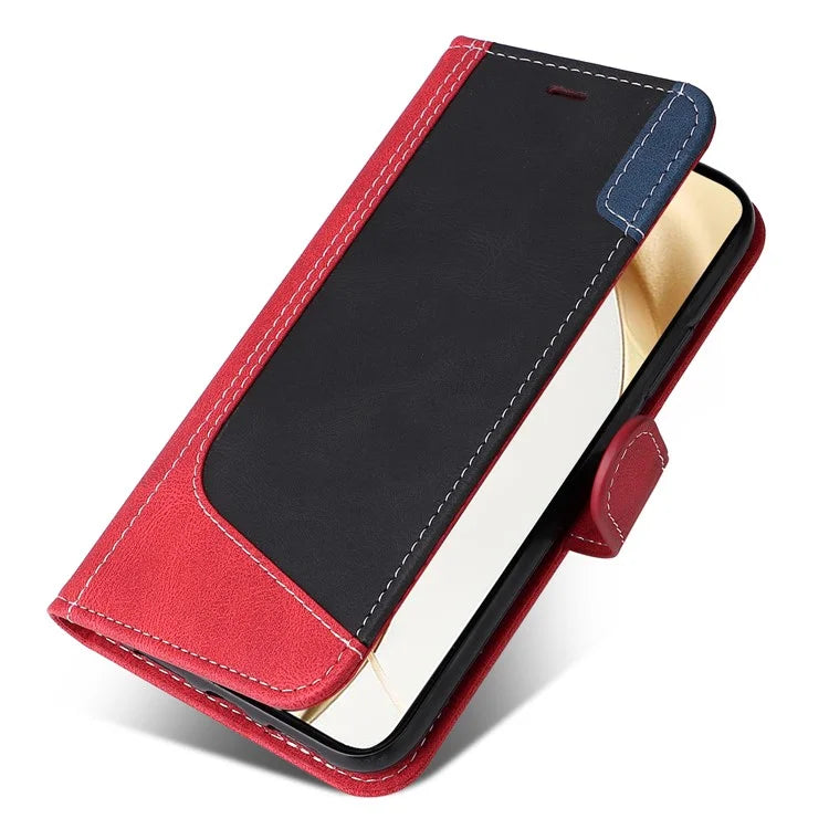 For Honor 200 5G Wallet Case 3-Color Splicing Leather Phone Cover