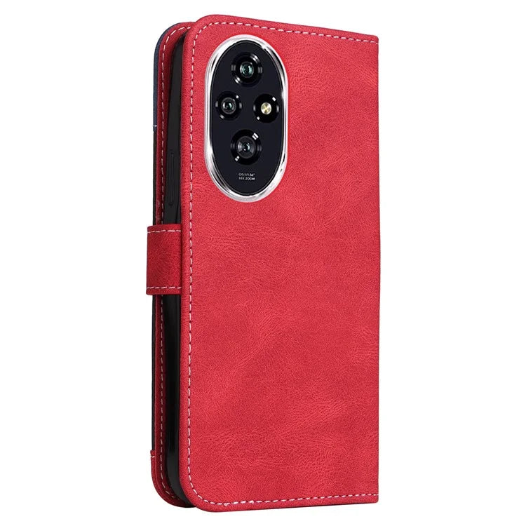 For Honor 200 5G Wallet Case 3-Color Splicing Leather Phone Cover