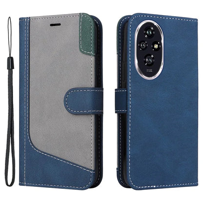 For Honor 200 5G Wallet Case 3-Color Splicing Leather Phone Cover