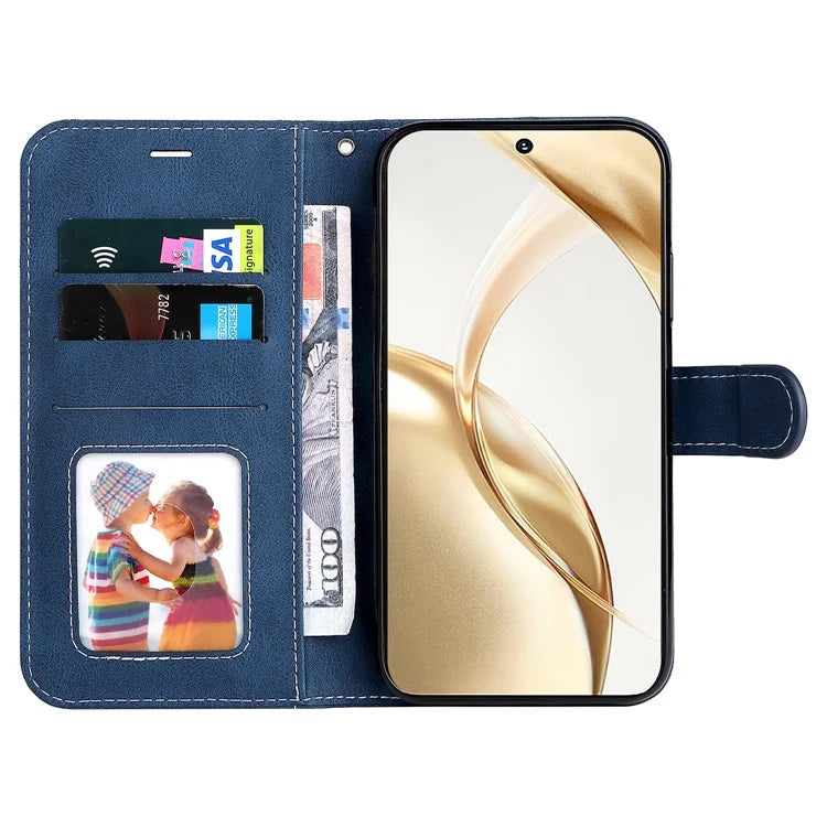 For Honor 200 5G Wallet Case 3-Color Splicing Leather Phone Cover