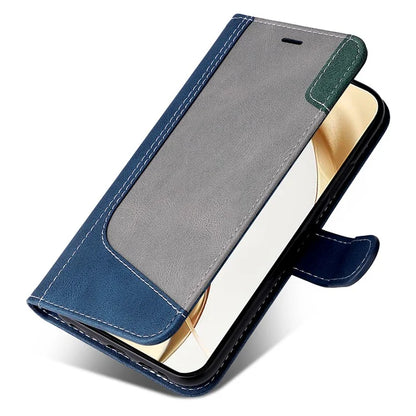 For Honor 200 5G Wallet Case 3-Color Splicing Leather Phone Cover