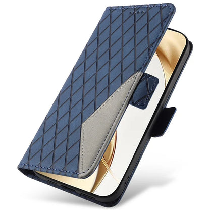 For Honor 200 5G Wallet Case Rhombus Pattern Imprint Leather Phone Cover