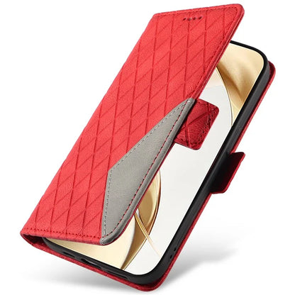 For Honor 200 5G Wallet Case Rhombus Pattern Imprint Leather Phone Cover
