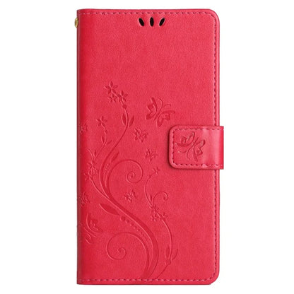 For Google Pixel 8 Phone Case Leather Flip Cover Butterfly Flower Pattern Imprinted