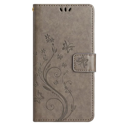 For Google Pixel 8 Phone Case Leather Flip Cover Butterfly Flower Pattern Imprinted
