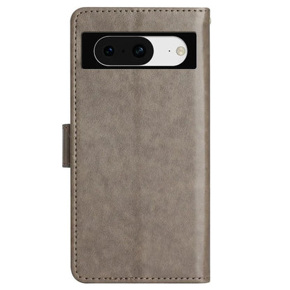 For Google Pixel 8 Phone Case Leather Flip Cover Butterfly Flower Pattern Imprinted