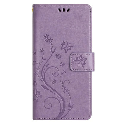 For Google Pixel 8 Phone Case Leather Flip Cover Butterfly Flower Pattern Imprinted