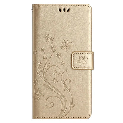 For Google Pixel 8 Phone Case Leather Flip Cover Butterfly Flower Pattern Imprinted