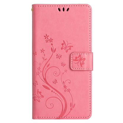 For Google Pixel 8 Phone Case Leather Flip Cover Butterfly Flower Pattern Imprinted