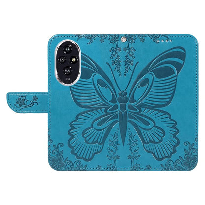 For Honor 200 5G Wallet Stand Case Butterfly Imprint Leather Phone Cover