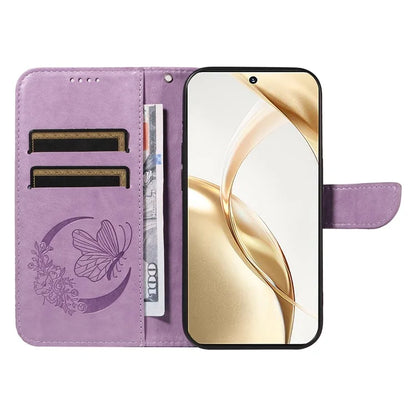 For Honor 200 5G Wallet Stand Case Butterfly Imprint Leather Phone Cover