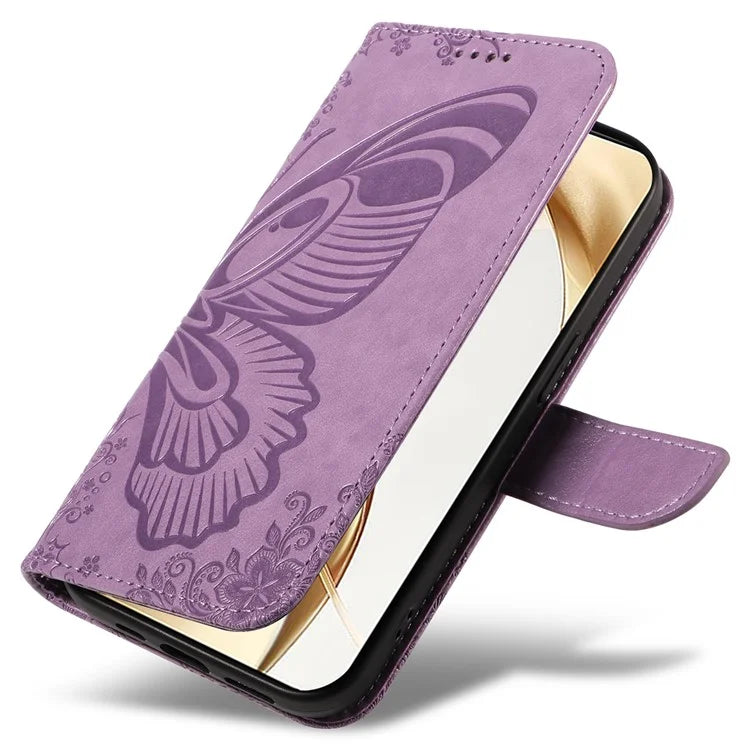 For Honor 200 5G Wallet Stand Case Butterfly Imprint Leather Phone Cover