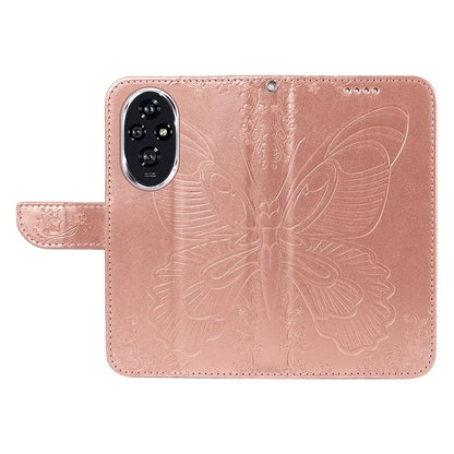 For Honor 200 5G Wallet Stand Case Butterfly Imprint Leather Phone Cover