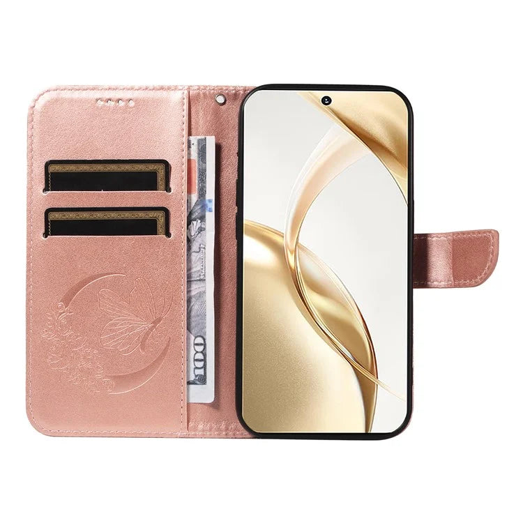 For Honor 200 5G Wallet Stand Case Butterfly Imprint Leather Phone Cover