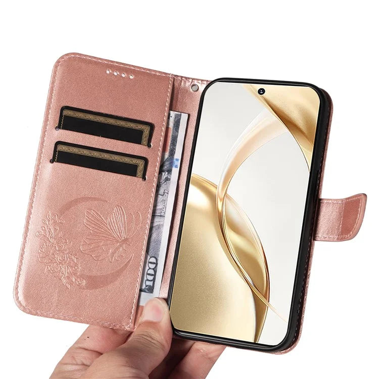 For Honor 200 5G Wallet Stand Case Butterfly Imprint Leather Phone Cover