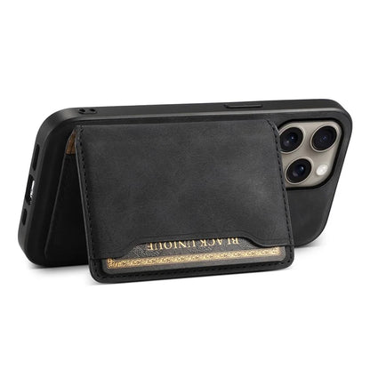 DENIOR D13 For iPhone 16 Pro Max Magnetic Case Leather Phone Back Cover Card Holder