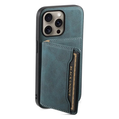 DENIOR D13 For iPhone 16 Pro Max Magnetic Case Leather Phone Back Cover Card Holder