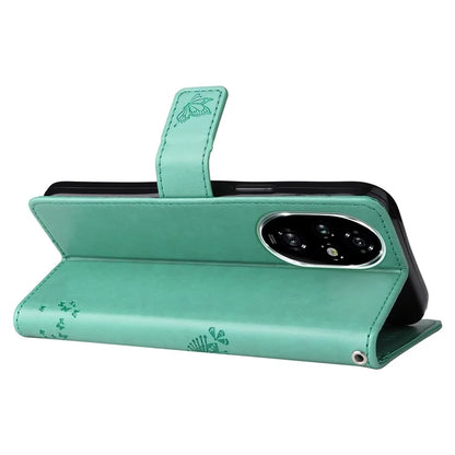 KT Imprinting Flower Series-3 For Honor 200 Pro 5G Case Wallet Leather Cover Cat Tree Pattern