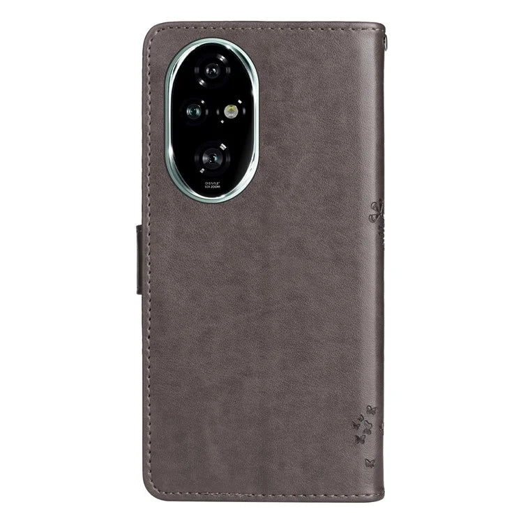 KT Imprinting Flower Series-3 For Honor 200 Pro 5G Case Wallet Leather Cover Cat Tree Pattern
