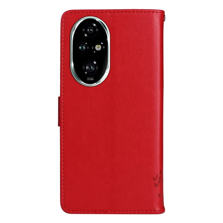 KT Imprinting Flower Series-3 For Honor 200 Pro 5G Case Wallet Leather Cover Cat Tree Pattern