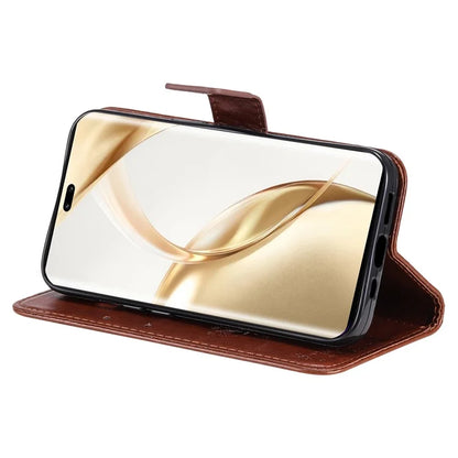 KT Imprinting Flower Series-3 For Honor 200 Pro 5G Case Wallet Leather Cover Cat Tree Pattern