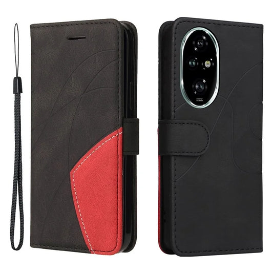 KT Leather Series-1 For Honor 200 Pro 5G Case Leather Wallet Cover Dual Color Splicing