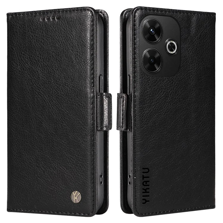 YIKATU YK-007 For Xiaomi Redmi 13 5G / 13 4G Anti-Scratch PU Leather Stand Phone Case Wallet Phone Cover