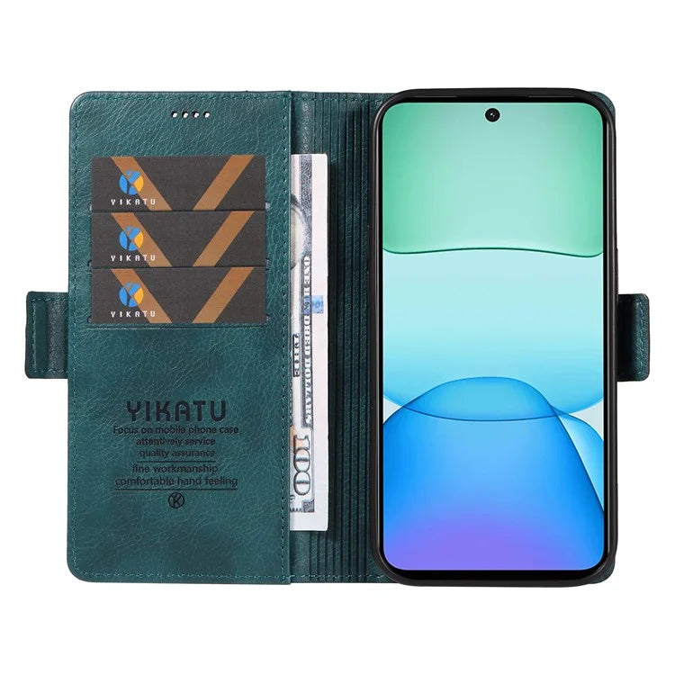 YIKATU YK-007 For Xiaomi Redmi 13 5G / 13 4G Anti-Scratch PU Leather Stand Phone Case Wallet Phone Cover