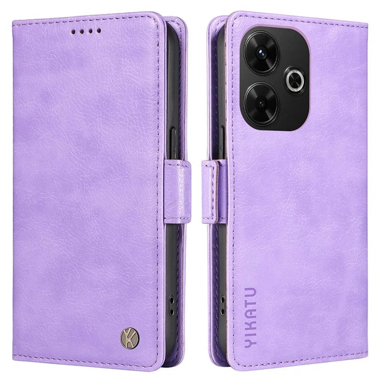 YIKATU YK-007 For Xiaomi Redmi 13 5G / 13 4G Anti-Scratch PU Leather Stand Phone Case Wallet Phone Cover