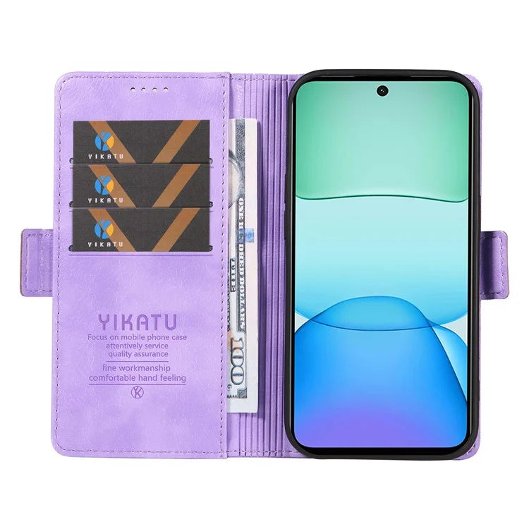 YIKATU YK-007 For Xiaomi Redmi 13 5G / 13 4G Anti-Scratch PU Leather Stand Phone Case Wallet Phone Cover