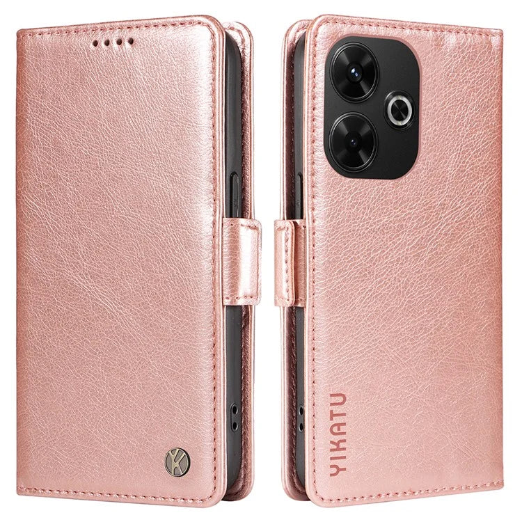YIKATU YK-007 For Xiaomi Redmi 13 5G / 13 4G Anti-Scratch PU Leather Stand Phone Case Wallet Phone Cover