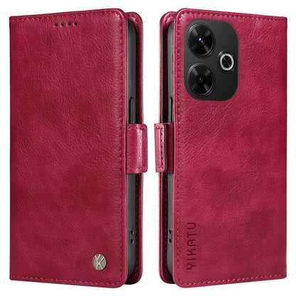 YIKATU YK-007 For Xiaomi Redmi 13 5G / 13 4G Anti-Scratch PU Leather Stand Phone Case Wallet Phone Cover