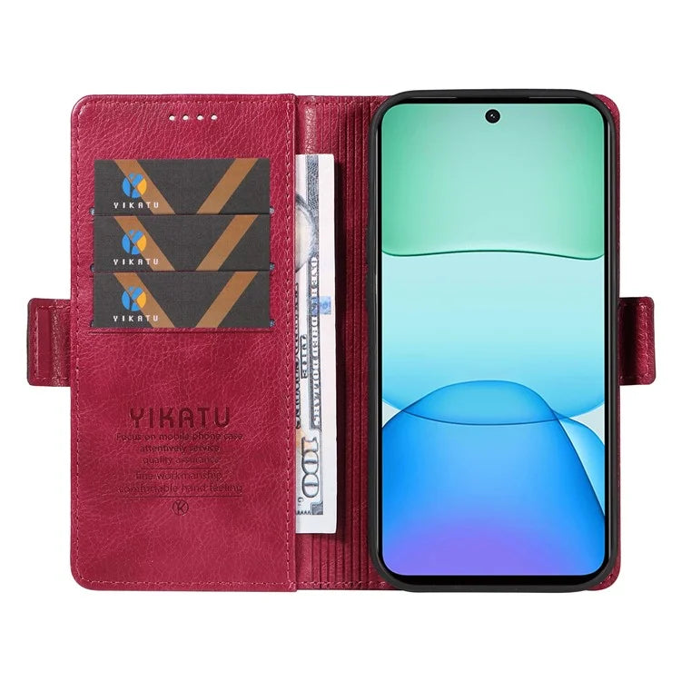 YIKATU YK-007 For Xiaomi Redmi 13 5G / 13 4G Anti-Scratch PU Leather Stand Phone Case Wallet Phone Cover