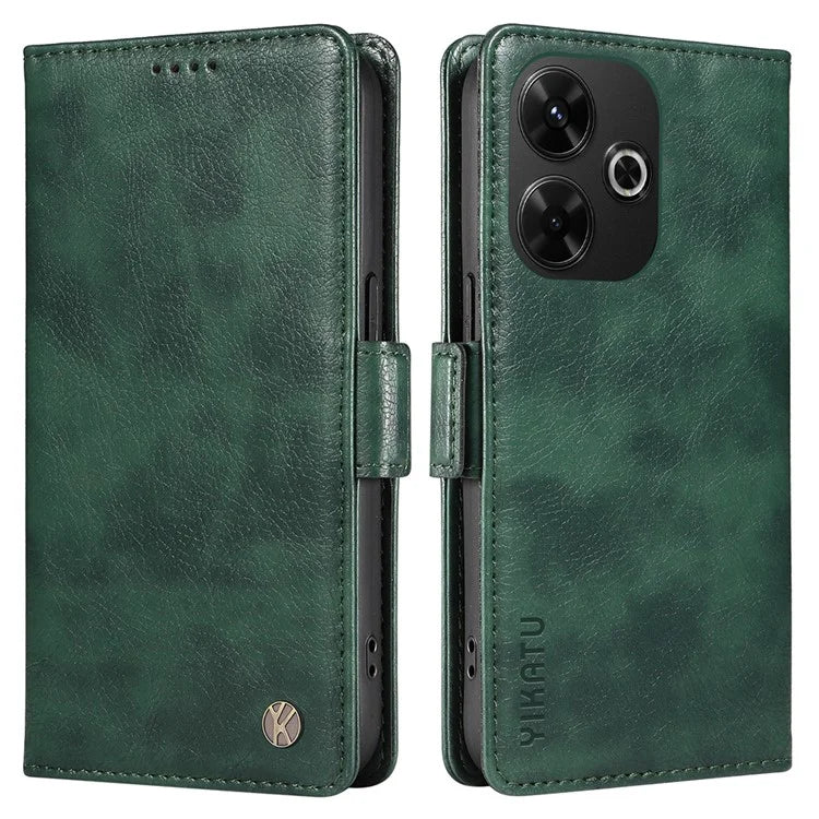 YIKATU YK-007 For Xiaomi Redmi 13 5G / 13 4G Anti-Scratch PU Leather Stand Phone Case Wallet Phone Cover