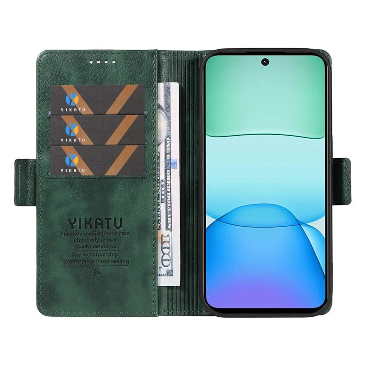 YIKATU YK-007 For Xiaomi Redmi 13 5G / 13 4G Anti-Scratch PU Leather Stand Phone Case Wallet Phone Cover