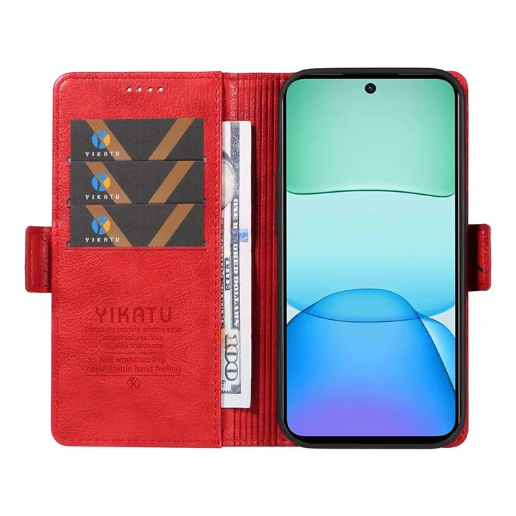 YIKATU YK-007 For Xiaomi Redmi 13 5G / 13 4G Anti-Scratch PU Leather Stand Phone Case Wallet Phone Cover