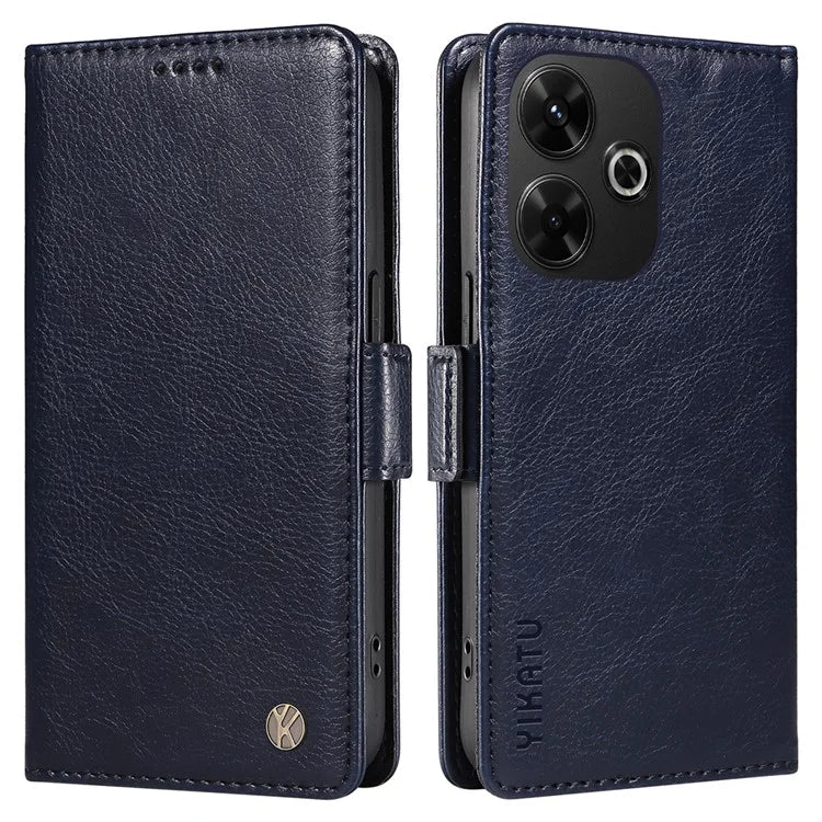 YIKATU YK-007 For Xiaomi Redmi 13 5G / 13 4G Anti-Scratch PU Leather Stand Phone Case Wallet Phone Cover