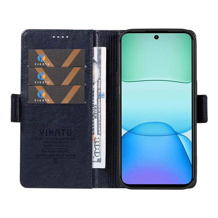 YIKATU YK-007 For Xiaomi Redmi 13 5G / 13 4G Anti-Scratch PU Leather Stand Phone Case Wallet Phone Cover