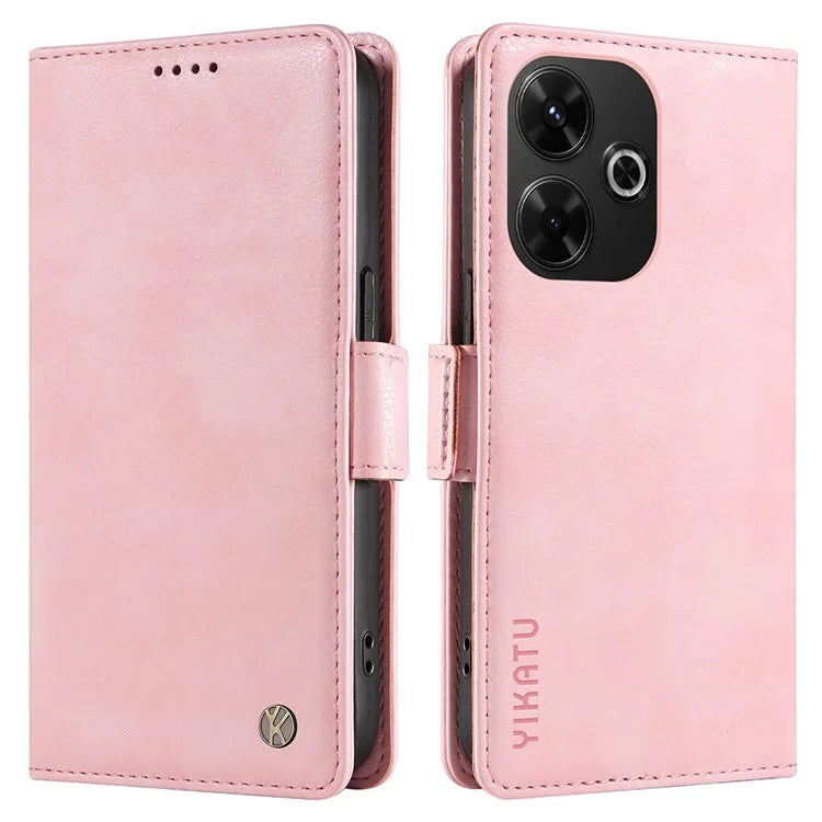 YIKATU YK-007 For Xiaomi Redmi 13 5G / 13 4G Anti-Scratch PU Leather Stand Phone Case Wallet Phone Cover