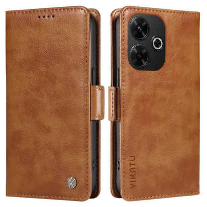 YIKATU YK-007 For Xiaomi Redmi 13 5G / 13 4G Anti-Scratch PU Leather Stand Phone Case Wallet Phone Cover